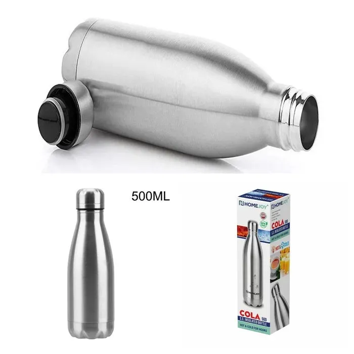 HomeJoy Hot & Cold Cola Bottle 500ml – Stainless Steel Water Bottle with 12 Hours Cold Guarantee + Free Bottle Brush (Pack of 1) - Detailed Feature View 1
