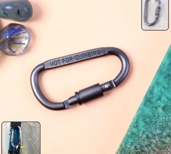 Premium Heavy-Duty Metal Carabiner Hook with Screw Lock (1 Pc)