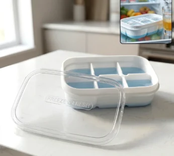 Mini Plastic 6 Cavity Ice Tray – Freeze & Fresh, Compact Ice Cube Tray