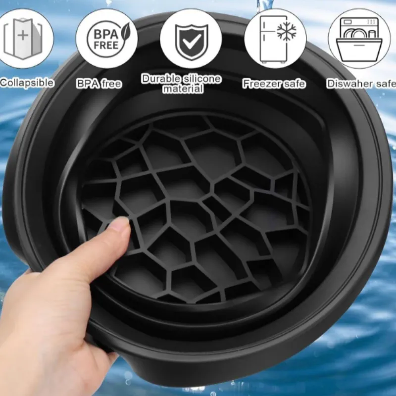 Ice Facial Silicone Bowl with Ice Tray Lid | Foldable Face Ice Bowl for Skin Care | Food-Grade Silicone Ice Therapy Tool - Detailed Feature View 5