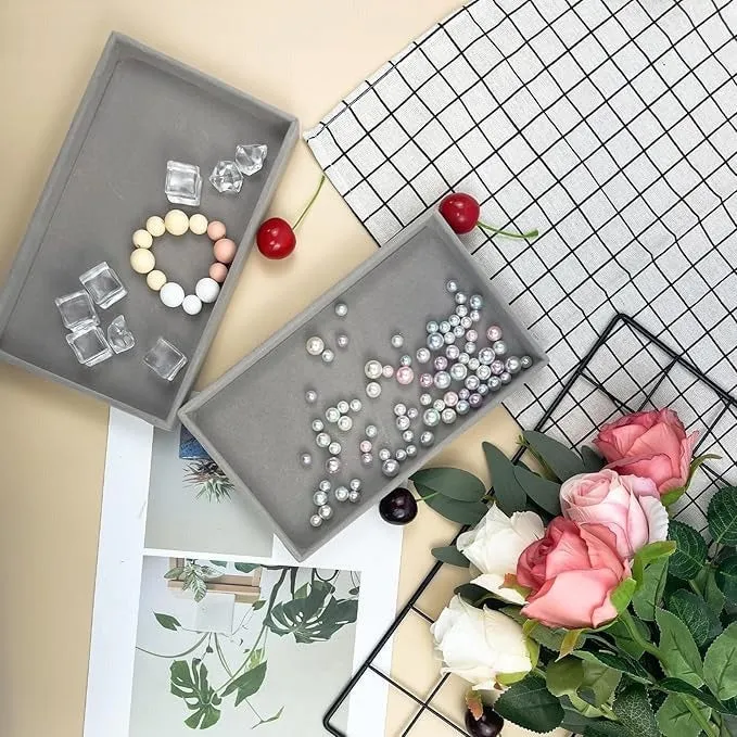 Premium Velvet Jewelry Organizer Display Tray | For Necklaces & Bracelets Storage (Pack Of 1) - Buy Online at Alikart