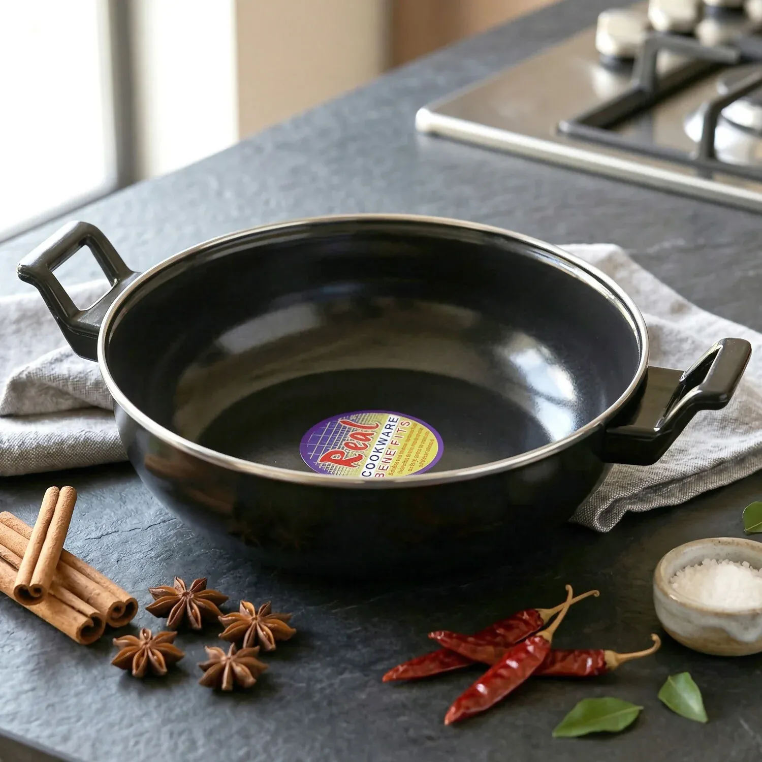 Multipurpose Kitchen Cooking Pan for Frying, Stir Fry, Curry & Vegetable Cooking - Detailed Feature View 4