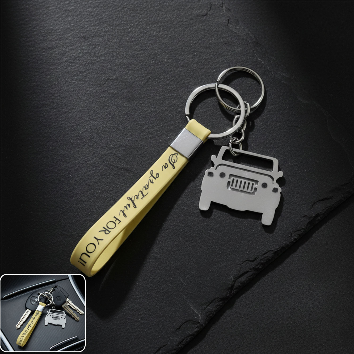 Premium Stylish Dual-Keyring Metal Car Keychain Set (1 Set) - Buy Online at Alikart