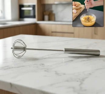 Stainless Steel Hand Push Rotary Whisk (1 Pc, 29 Cm)
