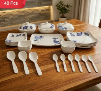 Ceramic Dinner Set with Serving Bowls, Plates & Spoons 40 Pc