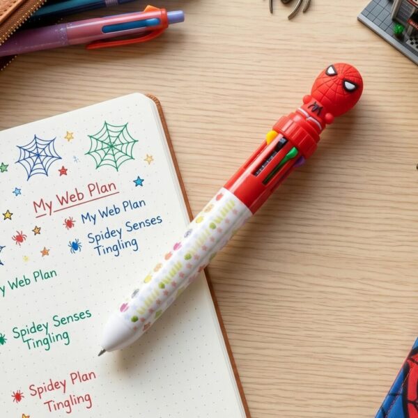10 Color Superhero Multi Ink Ball Pen for Kids School Stationery