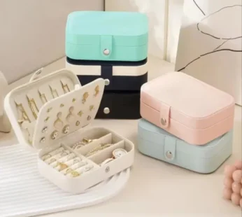 Large Capacity PU Leather Jewelry Organizer Box – Travel-Friendly Storage Case for Earrings, Rings, Necklaces & Bracelets (Random color-Pack of 1)