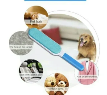 Pet Fur and Lint Remover With Self-Cleaning Base Double-Sided Brush