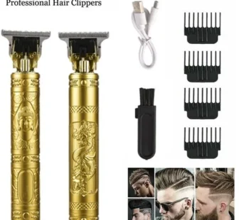 Professional Vintage T9 Trimmer Cordless Hair Clipper for Men, USB Rechargeable, Stainless Steel Blade, 90-Minute Runtime, Includes 4 Limit Combs