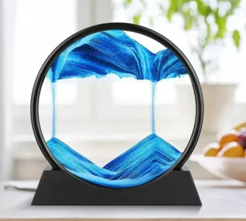 3D Moving Deep Sea Sandscape – Round Glass Flowing Sand Frame | Relaxing Desktop Sand Art Toy for Home & Office Decor (Pack of 1 Pc)