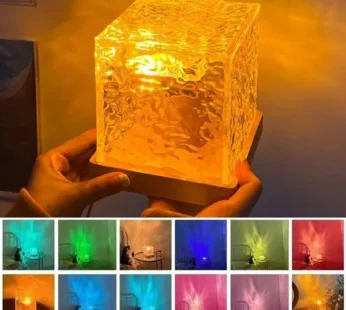 Dynamic Water Ripple Effect Night Light Lamp – USB Crystal Ambient Lamp for Home Decor, Bedroom, Office & Gifting (Pack of 1)