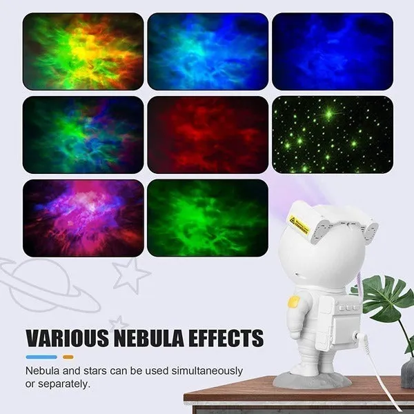 Astronaut Night Light Projector with Remote Control Timer 360° Adjustable Kids Astronaut Led Lamp for Baby Adults Bedroom, Gaming Room, Home Party - Detailed Feature View 2