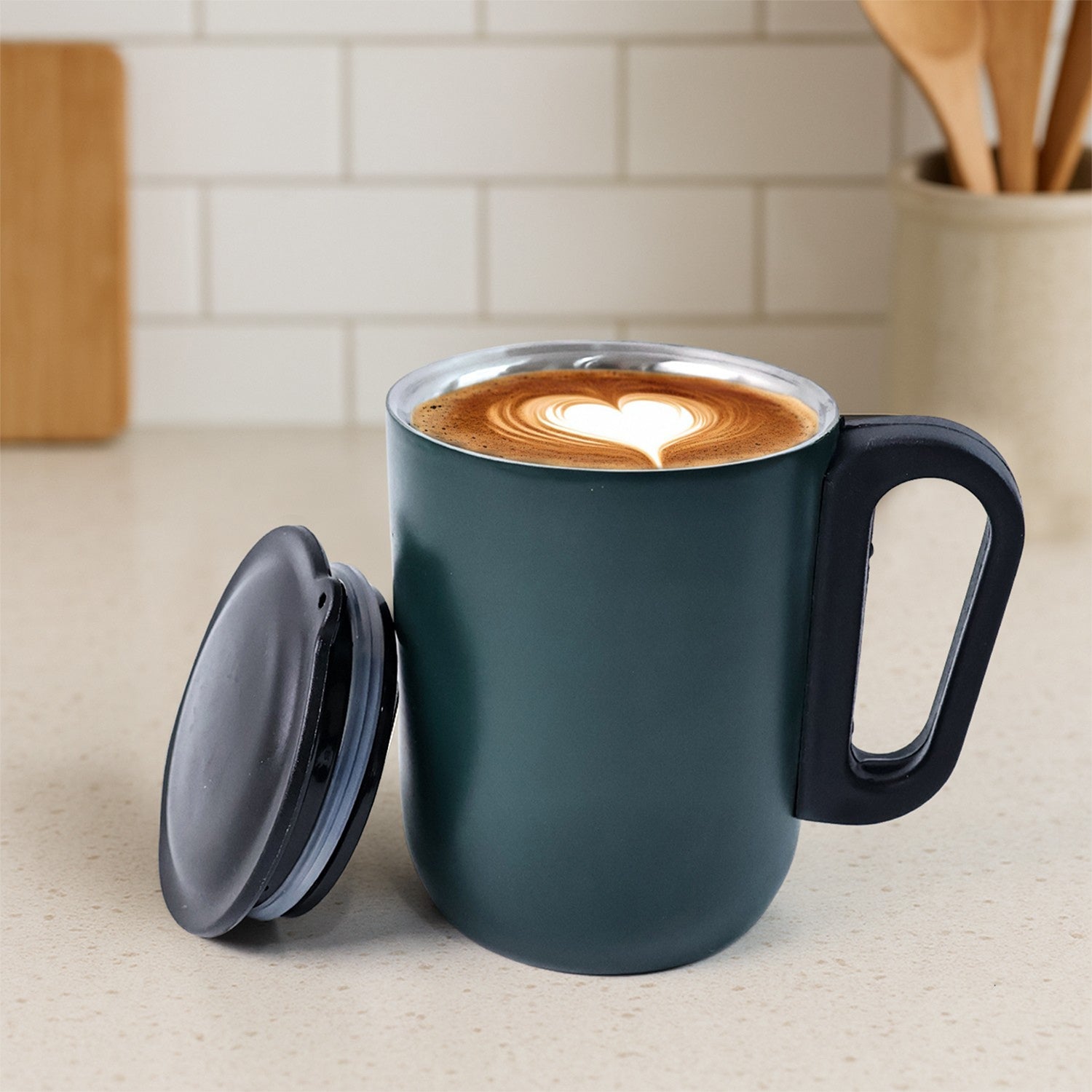 Premium Supermom Metallic Stainless Steel Insulated Mug with Lid Approx 300Ml (1 Pc) - Buy Online at Alikart