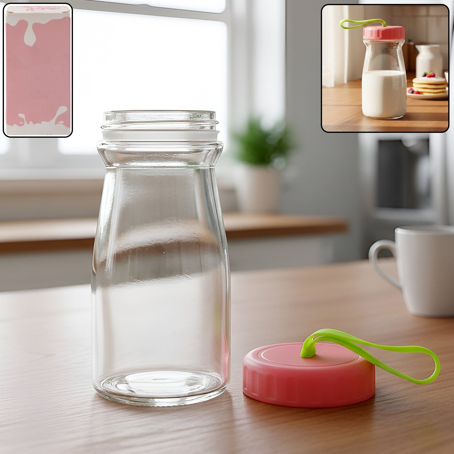 Premium Premium Glass Bottle with Leak-Proof Lid 300 ML - Buy Online at Alikart