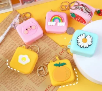 Mini Silicone Zipper Pouch – Compact Storage for Coins, Keys, Earphones & Accessories (Random color-Pack of 1 Pc)