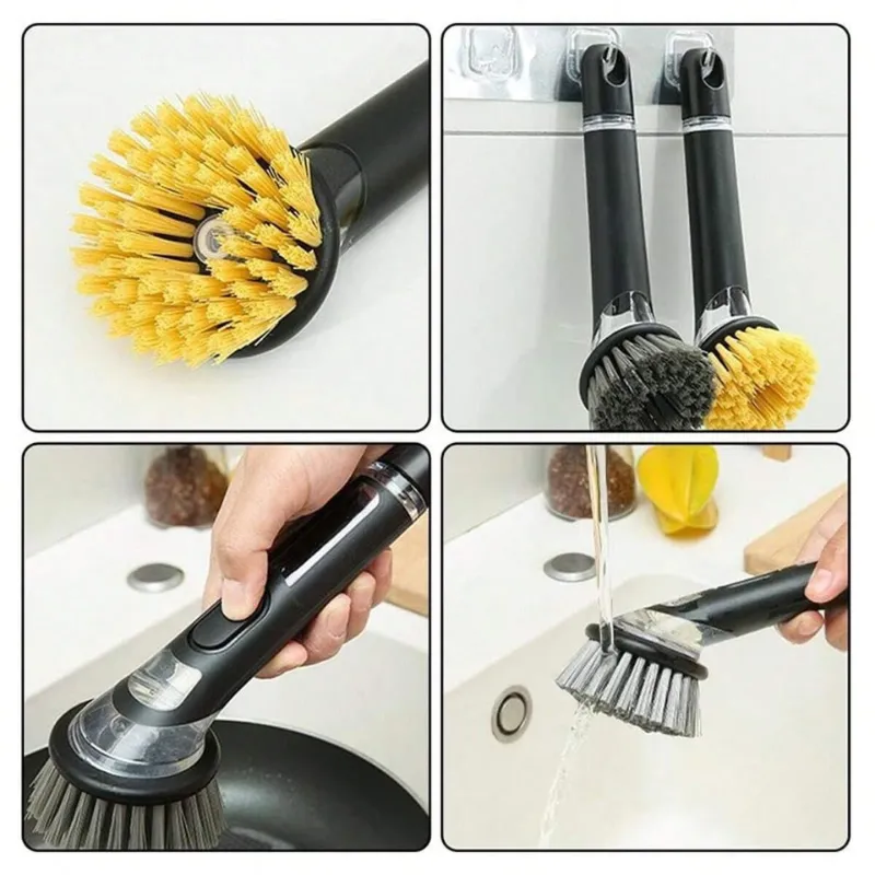 Premium Multifunctional Liquid Soap Dispenser Brush – 2-in-1 Kitchen Cleaning Brush with Built-In Soap Dispenser(Random color-Pack of 1) - Buy Online at Alikart
