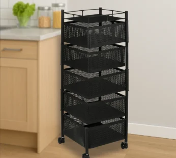 5 Layer Multipurpose Kitchen Storage Trolley with Wheels
