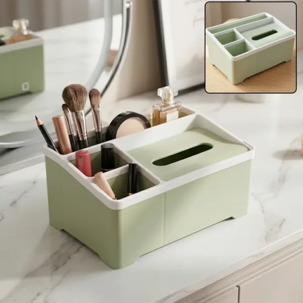 Multipurpose Plastic Storage Organizer Box with Compartments (1 Pc)