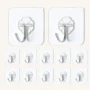 Transparent self adhesive sticker hook pack of 10 hanging kitchen utensils