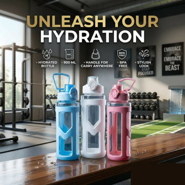 900ml Premium Sports Water Bottle with Carry Handle for Gym & Travel