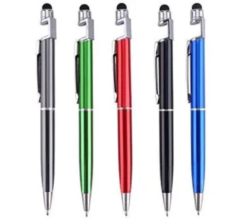3-in-1 Stylus Ballpoint Pen with Mobile Stand Holder | Multifunction Touch Pen (Random Color-Pack of 1)
