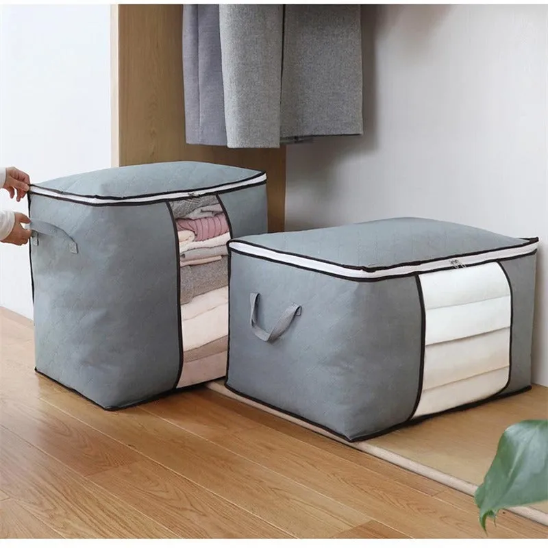 Vertical Quilt Storage Bag with Transparent Window – Foldable Organizer for Bedding & Winter Clothes (Pack of 1) - Detailed Feature View 4