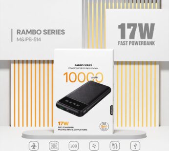 Rambo Series 10000mAh Fast Charging Power Bank, Powerbank (1 Pc, 17W)