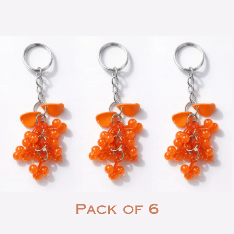 Premium 6 Pcs Plastic Grapes-Shaped Keychain – Cute Fruit Design Key Ring for Bags, Keys & Gifts - Buy Online at Alikart
