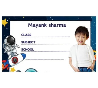 Personalised Space Astronaut Name Stickers for School Notebooks – Pack of 24