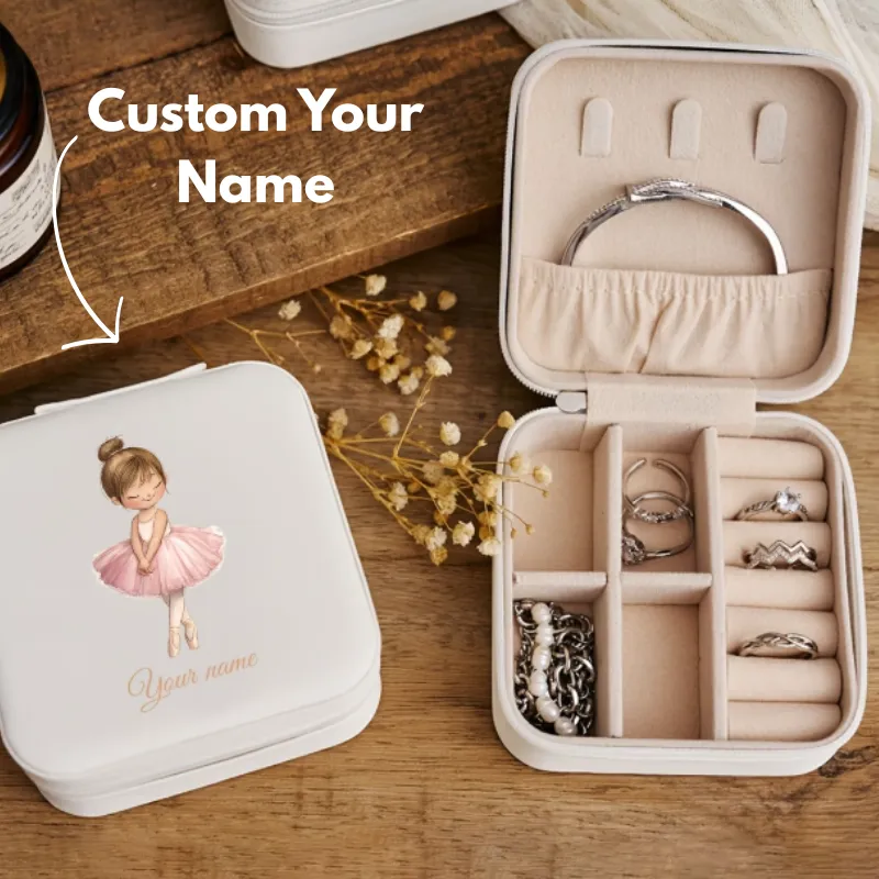Premium Personalized Ballet Dancer Travel Jewelry Box – Custom Name Jewelry Organizer for Girls (Random color) - Buy Online at Alikart