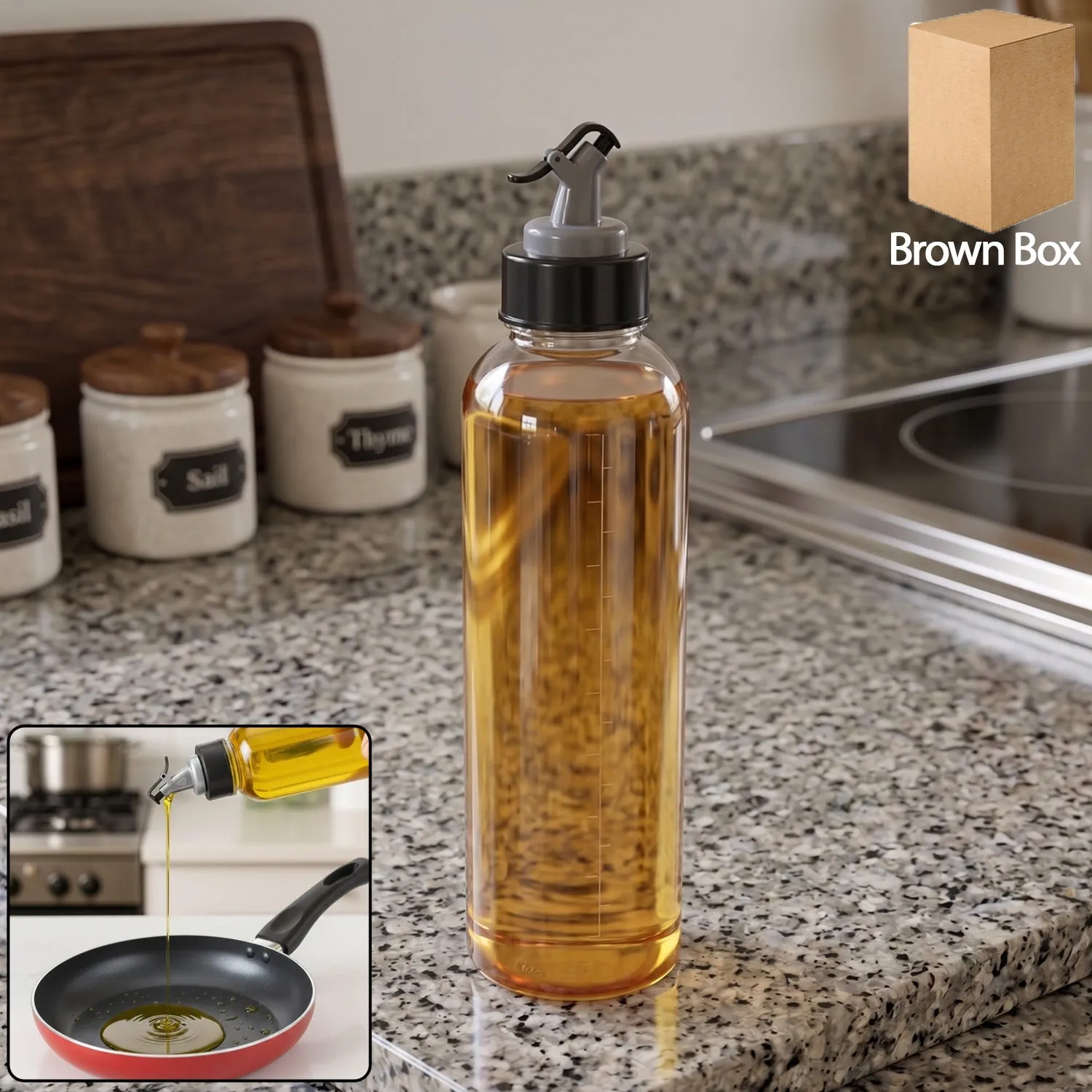 Premium Multipurpose Oil Dispenser Bottle with Flip Top Pour Spout 900 ML - Buy Online at Alikart