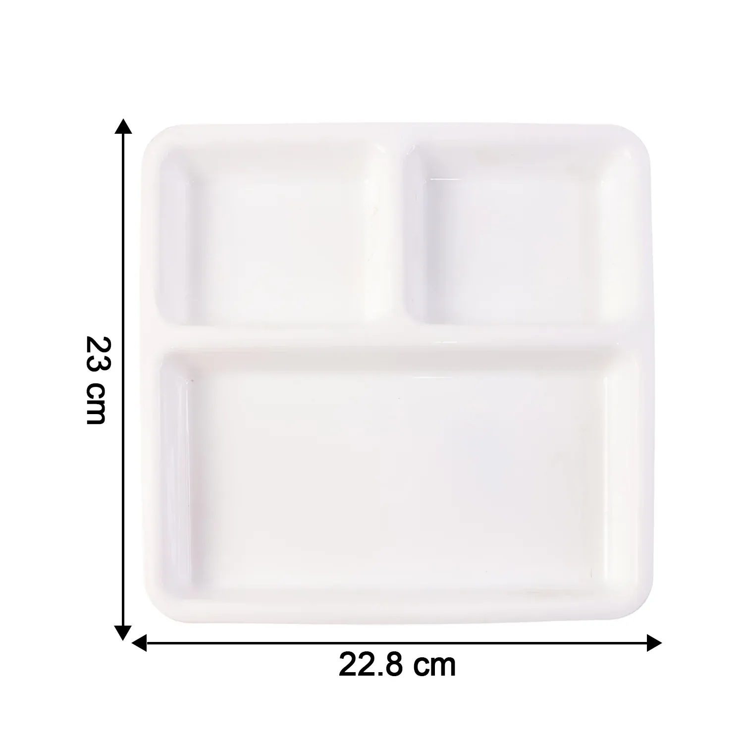 Plastic 3-Compartment Plate for Meal Serving - Detailed Feature View 5