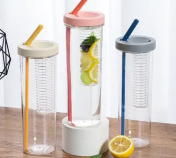 700ml Straw Cup Filter Water Bottle- Portable Plastic Water Bottle with Built-In Filter (Random color-Pack of 1)