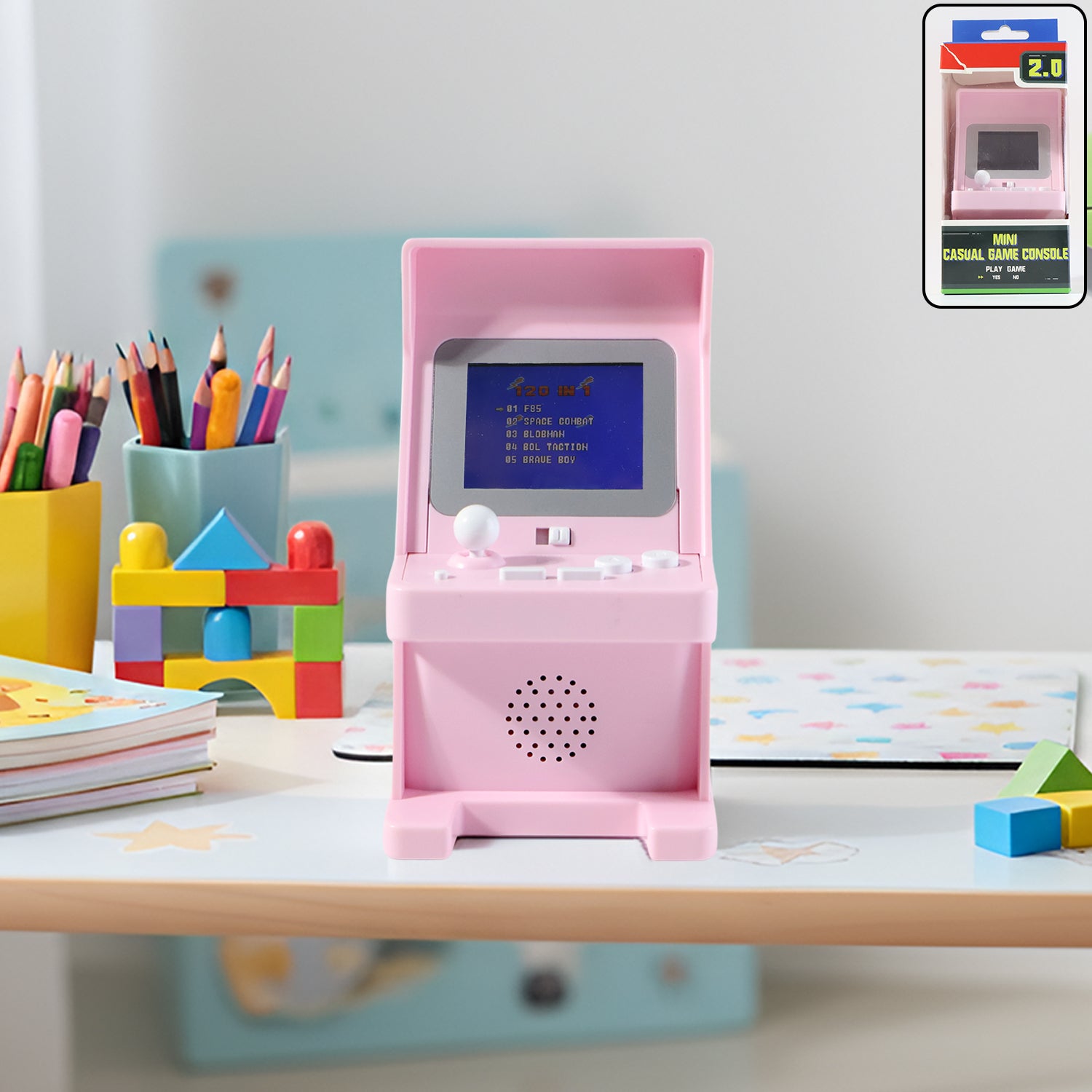 Premium Mini Retro Arcade Gaming Console with 120 Built-In Classic Games - Buy Online at Alikart