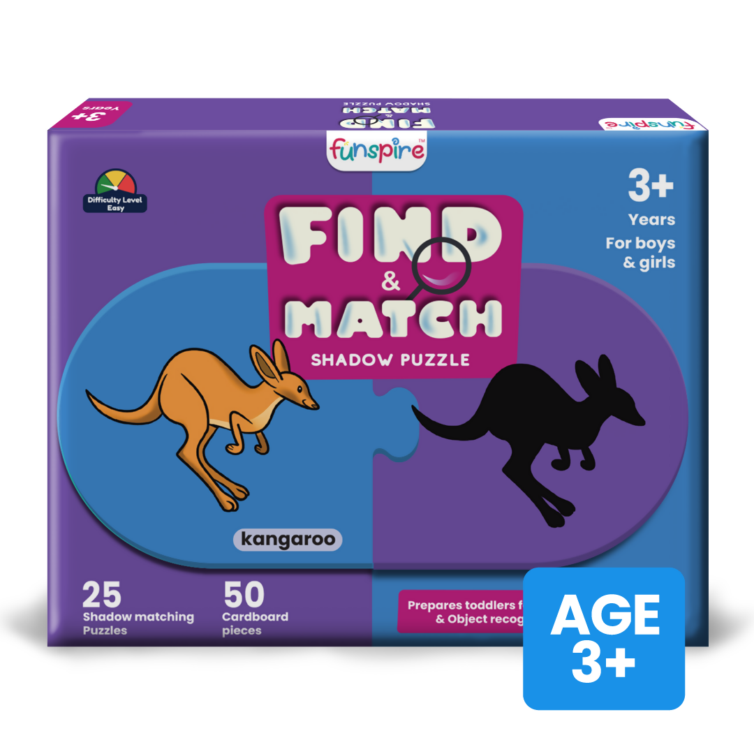 Premium Shadow Matching Puzzle - Ages 3+ (50 cardboard puzzle pieces) Find & Match series - Buy Online at Alikart