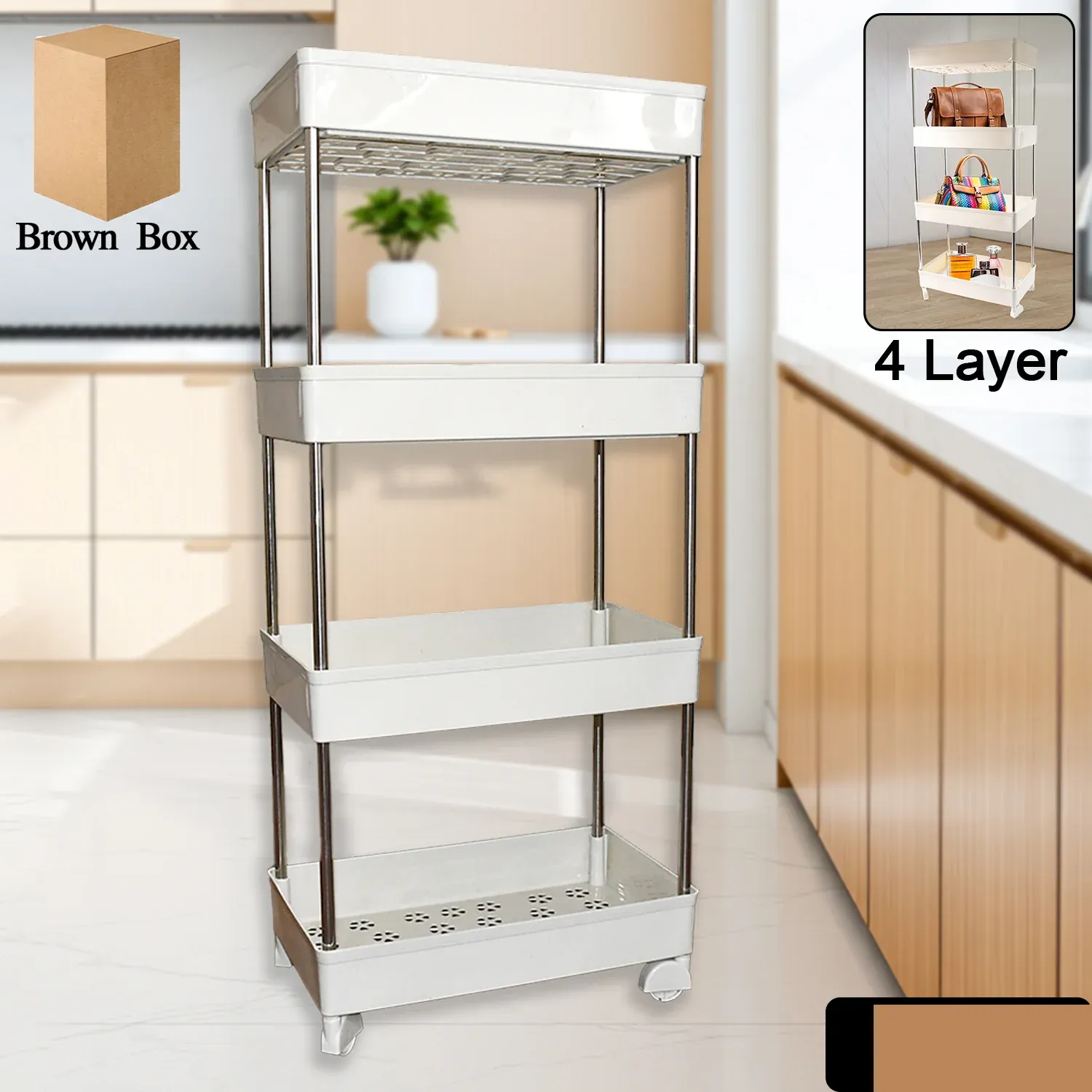 4 Layer Kitchen Rack For Holding And Placing Types Of Things - Detailed Feature View 1