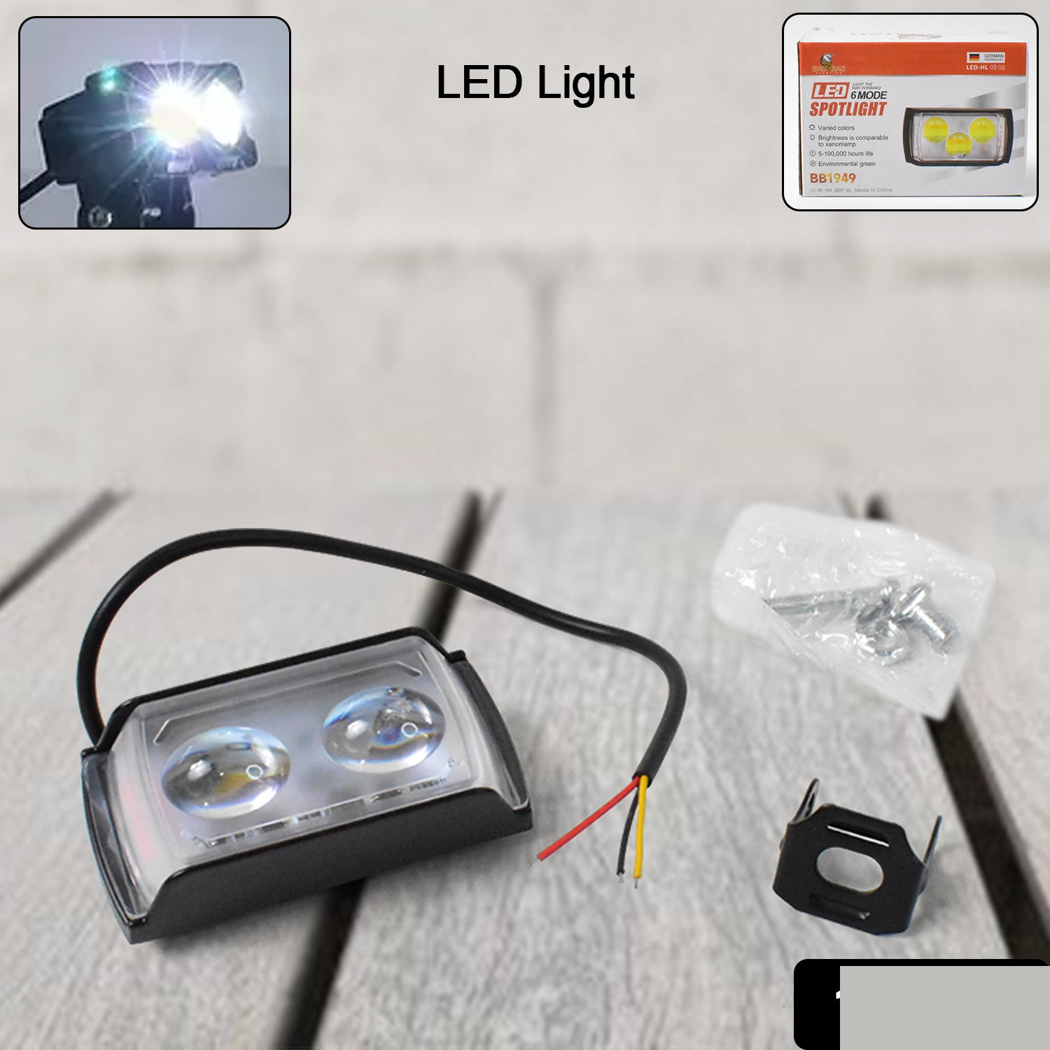 6 Mode LED Spotlight Universal Ultra Mini Double Lens Fog Light (1 Pc) - Detailed Feature View 1