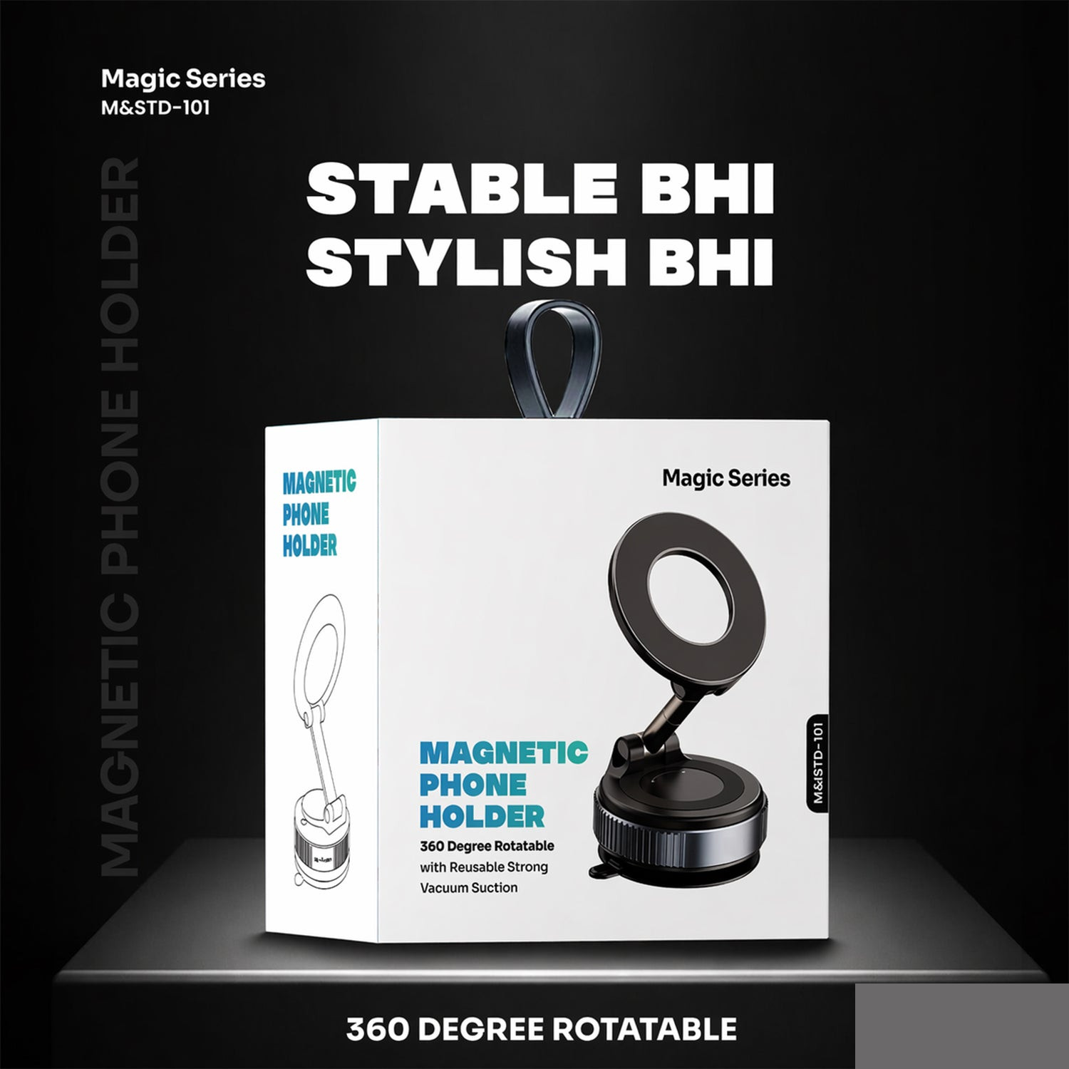 Premium Magic Series 360 Degree Rotatable Magnetic Phone Holder (1 Pc) - Buy Online at Alikart