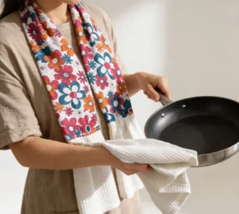 Scarf Kitchen Towel with Hanging Design – Multipurpose Absorbent Cleaning Cloth