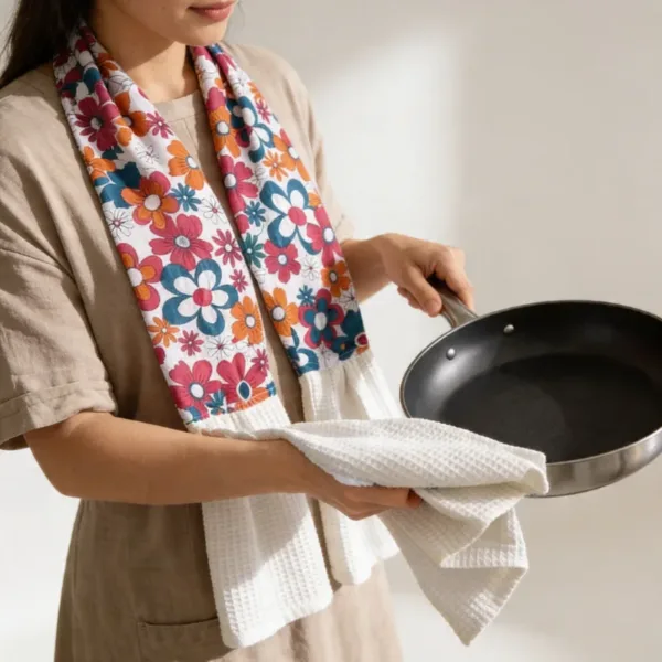 Scarf Kitchen Towel with Hanging Design – Multipurpose Absorbent Cleaning Cloth