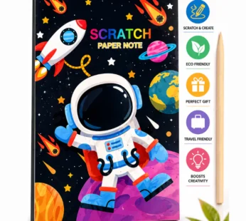 Magic Rainbow Scratch Art Notebook for Kids – DIY Creative Drawing Book ( Assorted Designs )