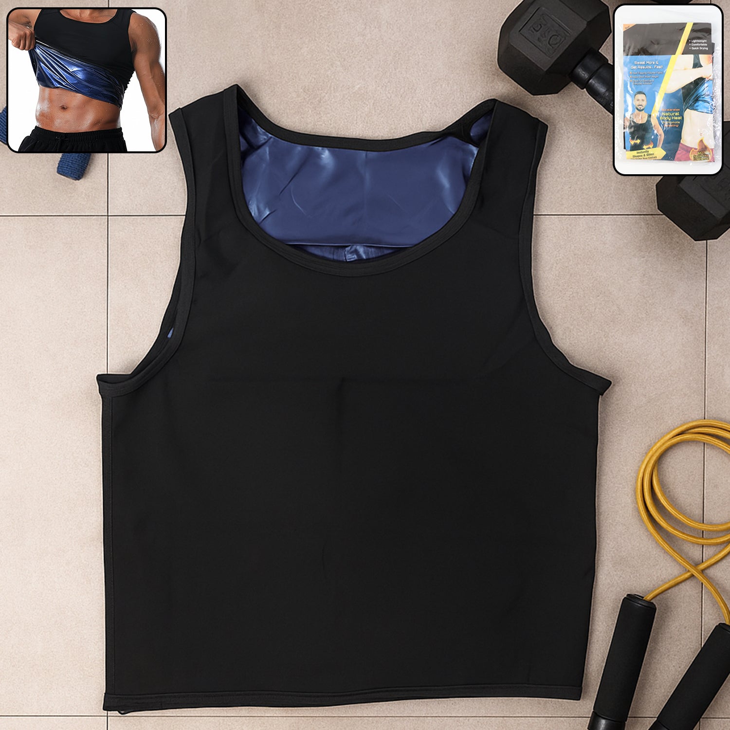Premium Men’s Slim Fit Sweat Shaper Tank Top (XXL/XXXL, 1 Pc) - Buy Online at Alikart