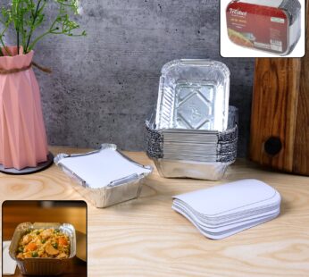 Disposable Aluminium Food Containers with Lids – 250 ml Capacity (Pack of 25)
