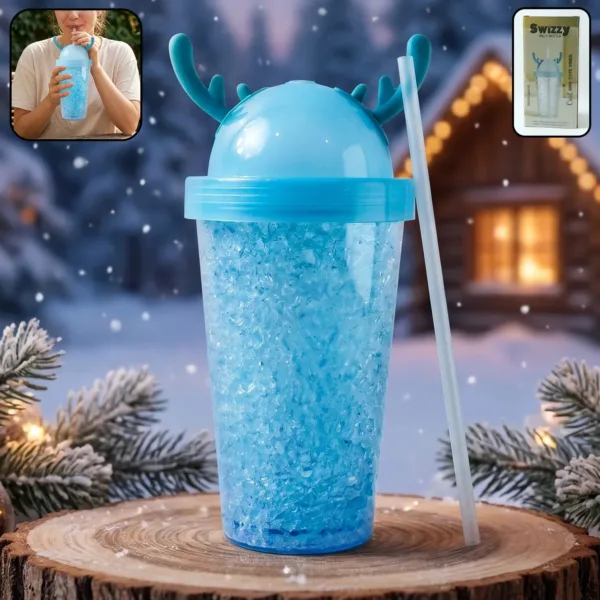 Cute 500ml Swizzy Jelly Tumbler with Straw for Cold Beverages