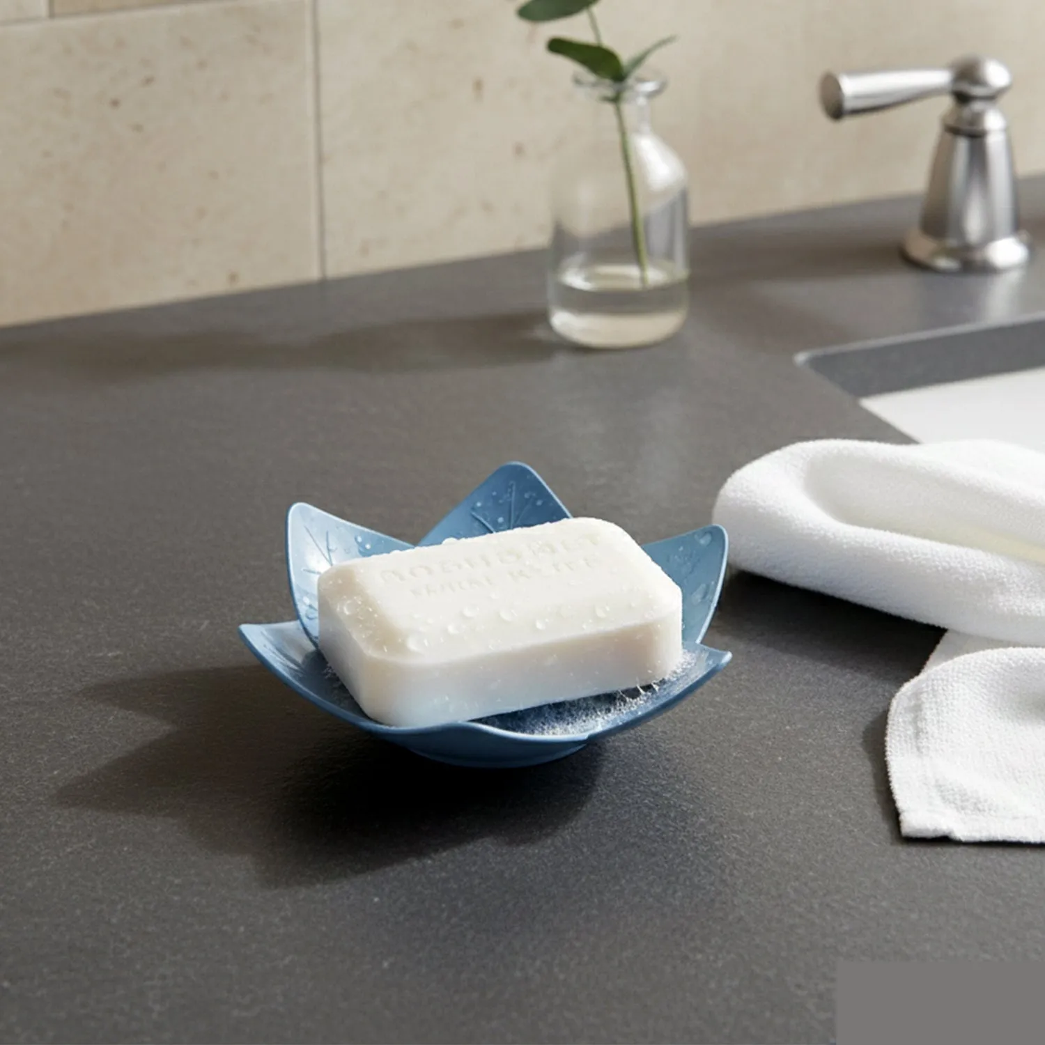 Supermom 3-Piece Lotus Blossom Design Soap Holder Set - Detailed Feature View 7