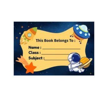 Space-Themed Personalized School Book Stickers – 24 Custom Name Labels for Kids