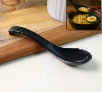 Plastic Soup Spoon – Deep Bowl (1 Pc / Black)