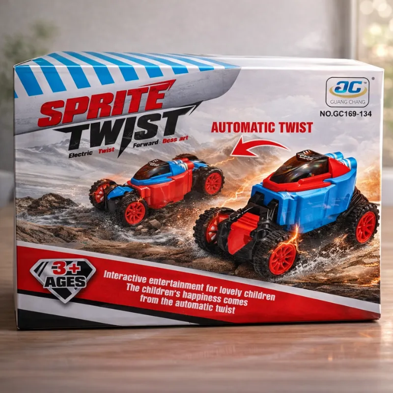 Sprite Twist Automatic Electric Car Toy with Lights & 360° Rotation – Battery Operated Stunt Car for Kids - Detailed Feature View 3