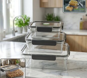 Plastic Airtight Food Storage Container Set(3 Pc, 750 ML, 1500 ML, 2800 ML)