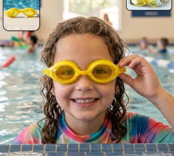 Kids Colorful Swimming Goggles with Anti-Leak Seal and Adjustable Strap – 1 Pc